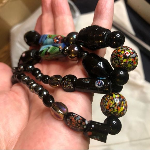 Vintage Millefiori graduating glass bead necklace - Picture 7 of 11